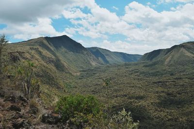 Scenic view of mountains against sky