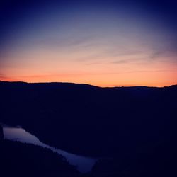 Silhouette landscape at sunset