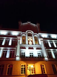 Low angle view of building at night