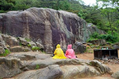 Rock formations on cliff