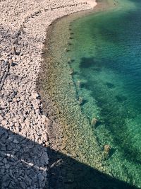 High angle view of beach