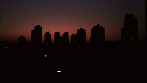 City lit up at night