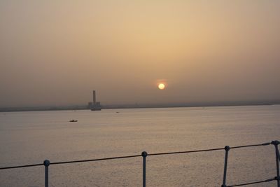 Scenic view of sea at sunset