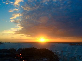 Scenic view of sea at sunset