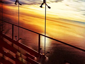 Scenic view of sea against sky at sunset