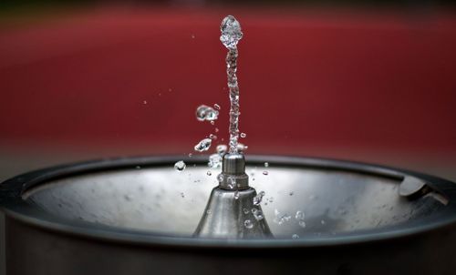 Close-up of water splashing in fountain