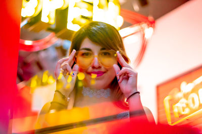 Young woman drinking glass