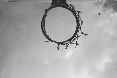 Low angle view of basketball hoop against sky