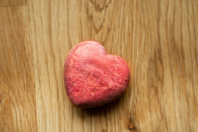 Close-up of heart shape on table