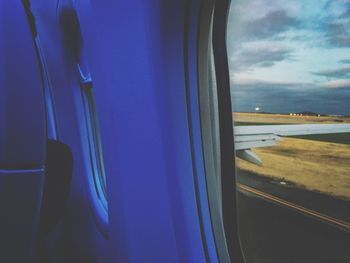 Close-up of airplane window