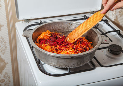 Man preparing food in kitchen