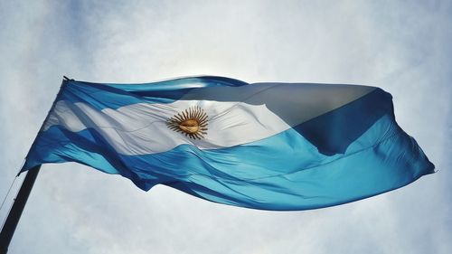 Low angle view of argentinean flag