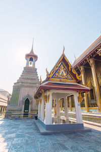 View of temple building against clear sky