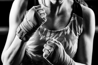 Portrait of female boxer