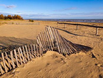 Scenic view of beach against sky