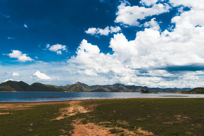 Scenic view of beach against sky