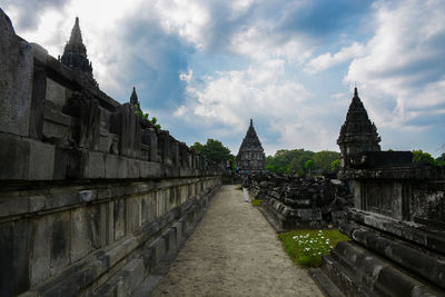 View of temple against cloudy sky