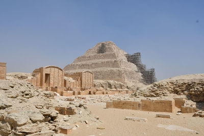 Old ruins of temple against clear sky