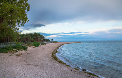 Scenic view of beach against sky