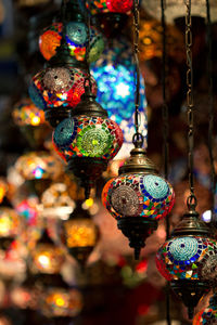 Low angle view of hanging lights