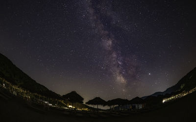 Scenic view of milky way on the beach 