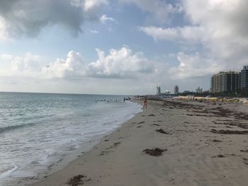 Scenic view of beach against sky