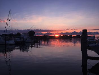 Scenic view of sea against sky at sunset