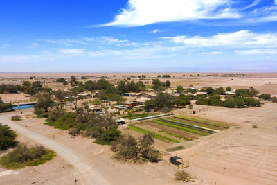 High angle view of landscape against sky