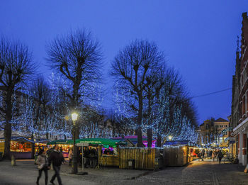 Illuminated street light at night