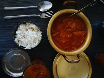 Close-up of food on table