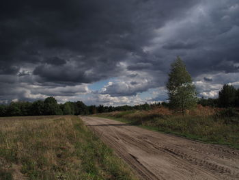 Scenic view of field against sky