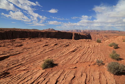 Scenic view of desert against sky
