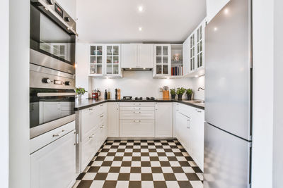 Interior of empty kitchen