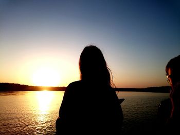 Scenic view of sea at sunset