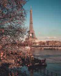 View of tower and buildings in city