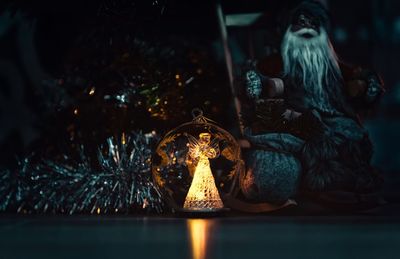Close-up of illuminated christmas decoration