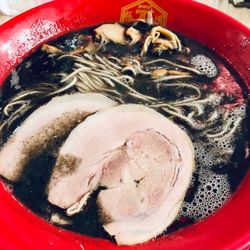 High angle view of food in bowl