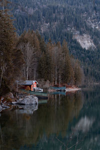 Boats in lake