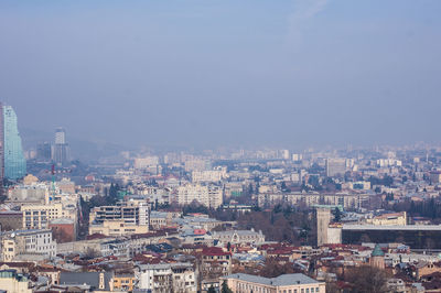 High angle shot of cityscape