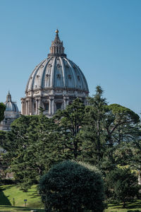 View of temple building against blue sky