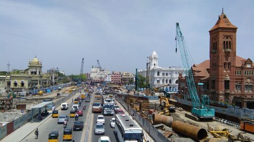 Panoramic view of city against sky