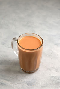 High angle view of coffee on table