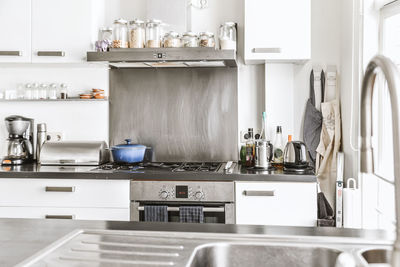 View of kitchen counter at home