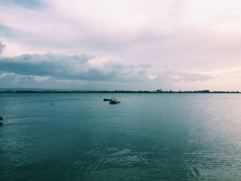 Boat sailing in sea