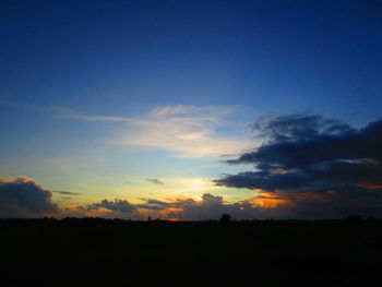 Scenic view of silhouette landscape against sky during sunset