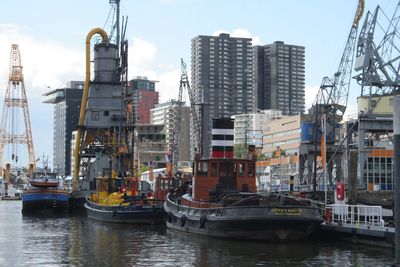 Boats in harbor