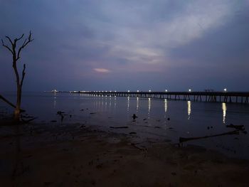 Scenic view of sea against sky at sunset