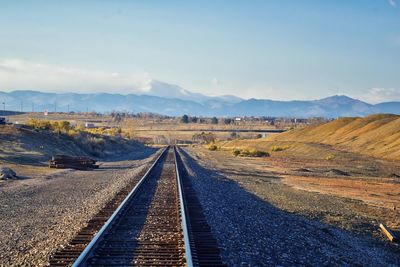 Train tracks cradleboard carolyn holmberg preserve broomfield denver colorado, united states.