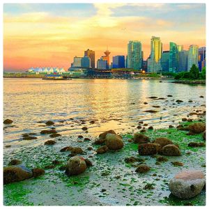 View of cityscape at sunset