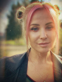 Close-up portrait of young woman